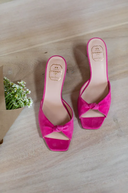 Knot Mule - Bonbon Suede sold by Emerson Fry
