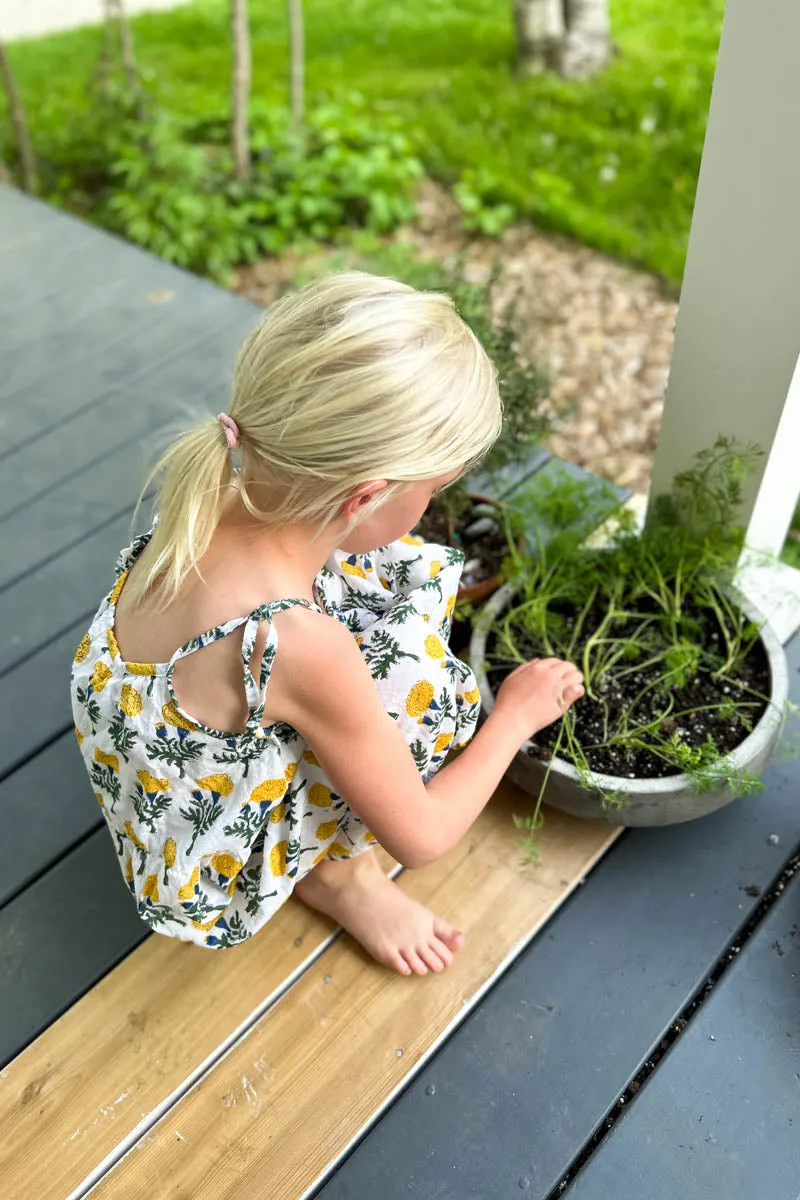 Little Fry Sunshine Dress - Big Marigolds White Organic sold by Emerson Fry product image thumbnail 2