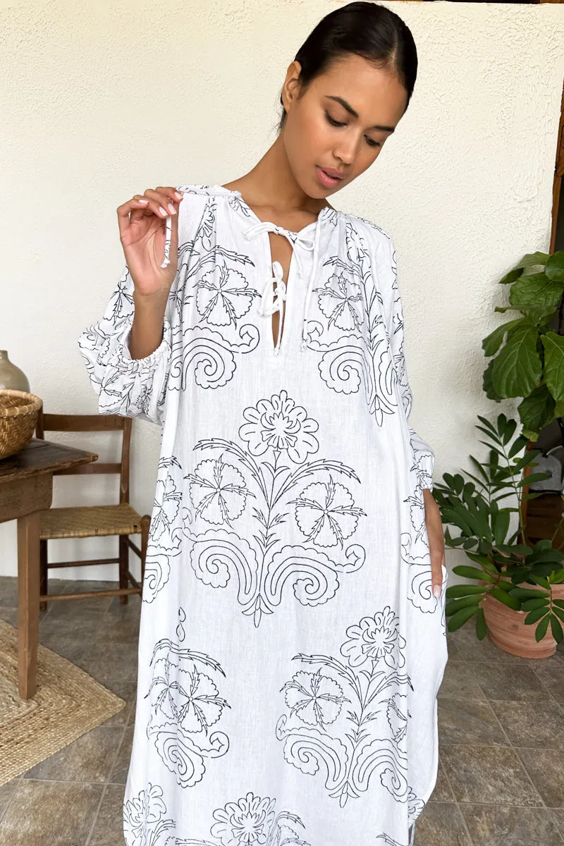 Folk Maxi Dress - Maeve Outline Indigo Linen sold by Emerson Fry product image thumbnail 3