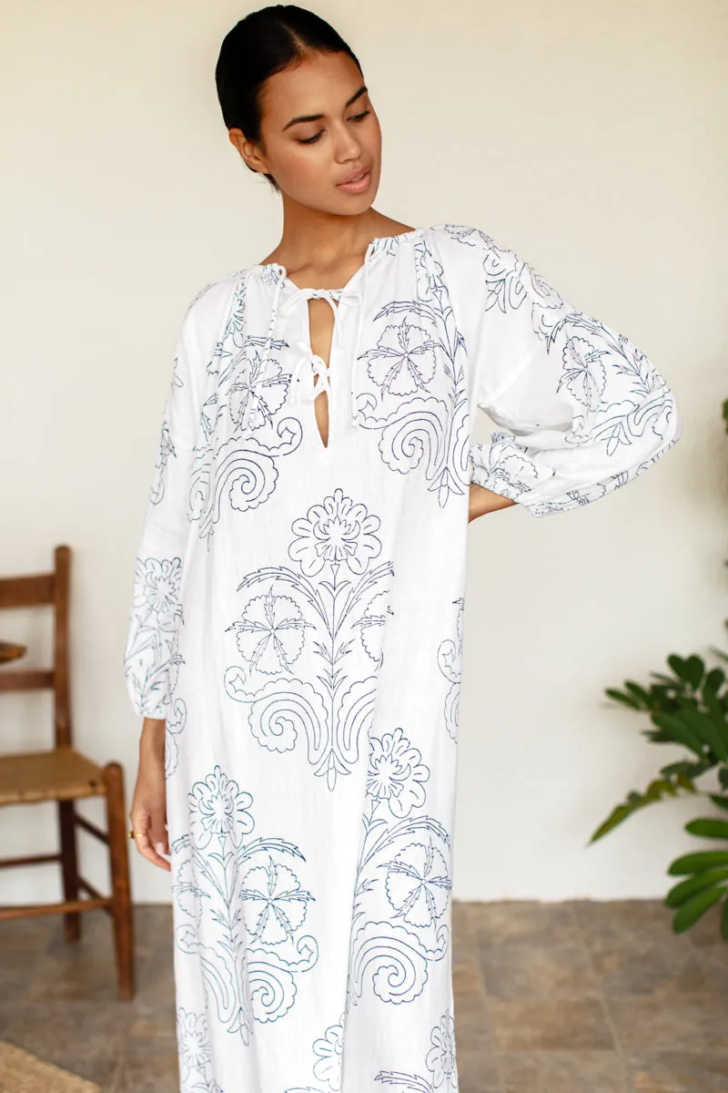 Folk Maxi Dress - Maeve Outline Indigo Linen sold by Emerson Fry product image thumbnail 2