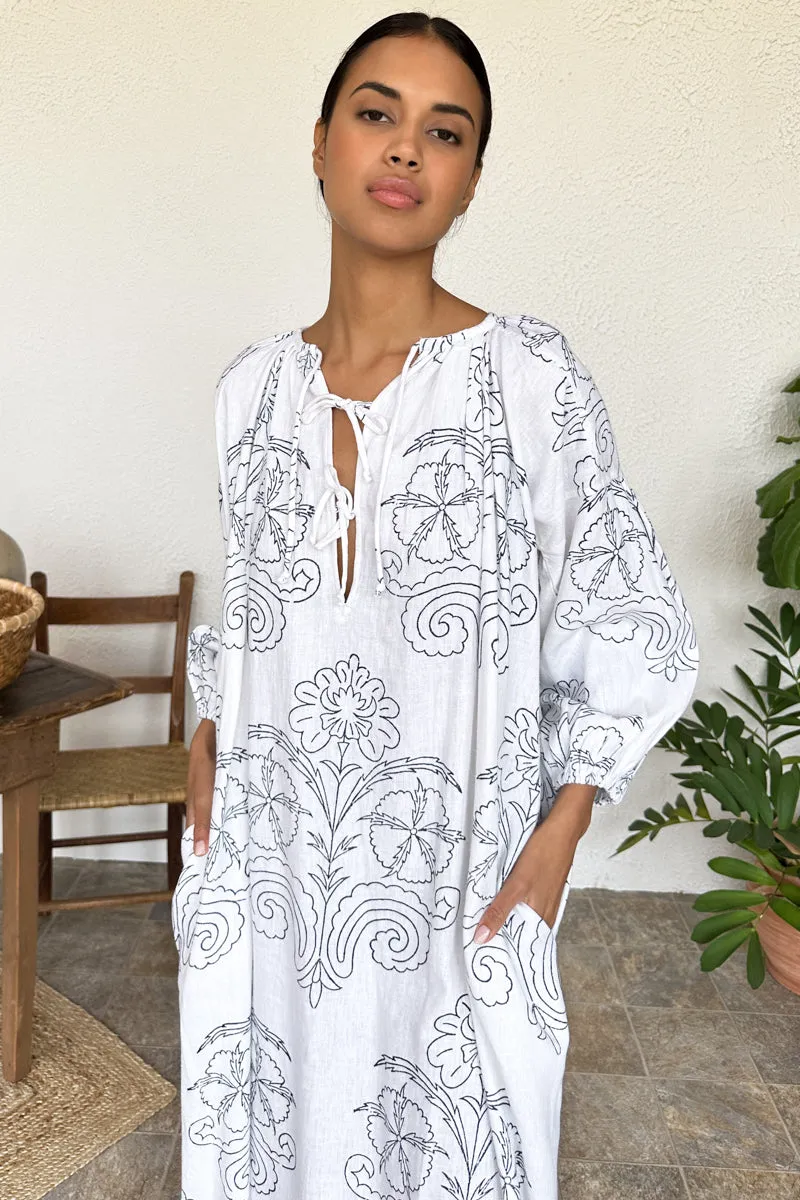 Folk Maxi Dress - Maeve Outline Indigo Linen sold by Emerson Fry product image thumbnail 4