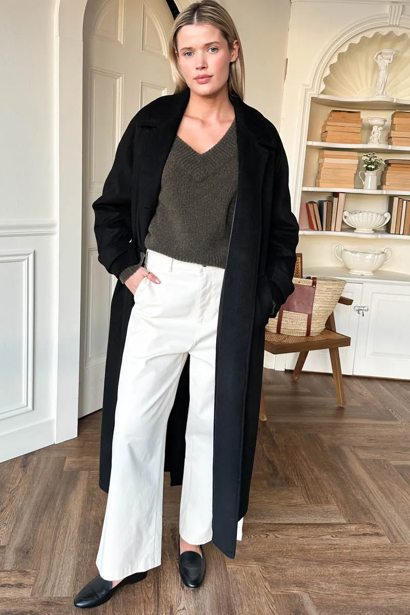 Boxy V Neck Sweater - Olive Wool sold by Emerson Fry product image thumbnail 3