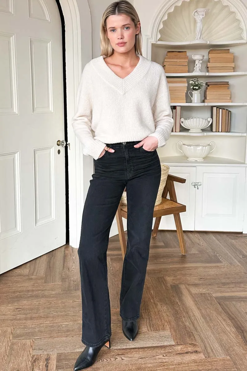 Boxy V Neck Sweater - Birch Wool sold by Emerson Fry product image thumbnail 3