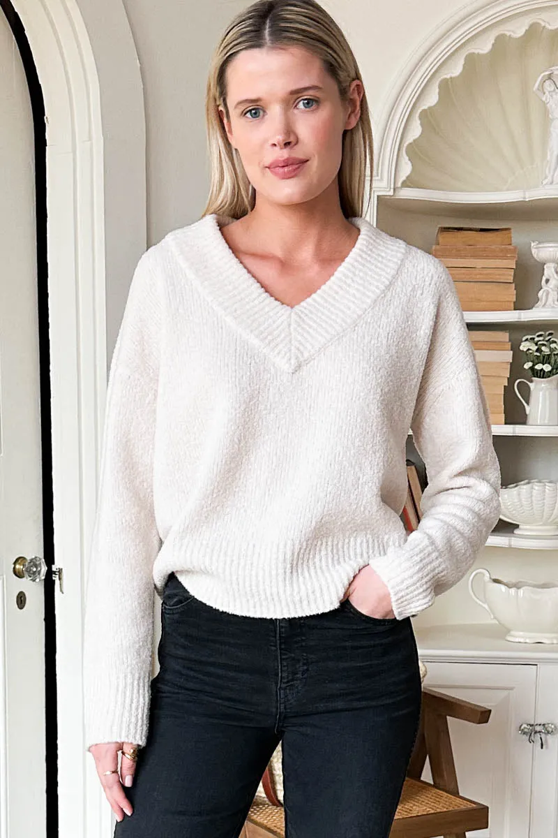 Boxy V Neck Sweater - Birch Wool sold by Emerson Fry product image thumbnail 2