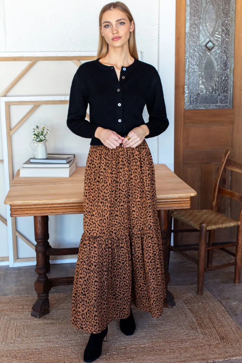 Shirred Skirt - Vintage Leopard Organic sold by Emerson Fry