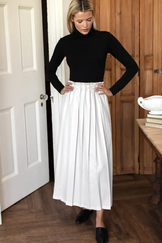 Soft Pleated Maxi Skirt - White Swan sold by Emerson Fry