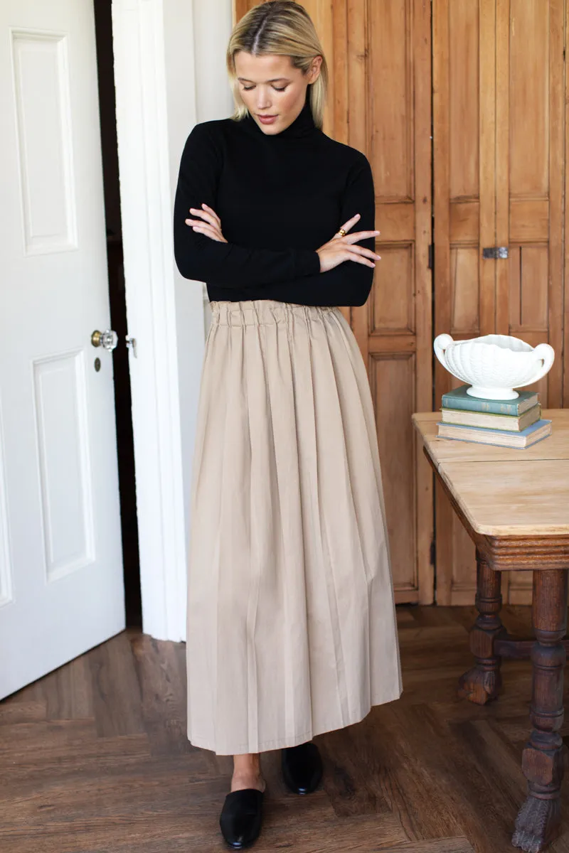 Soft Pleated Maxi Skirt - Umber sold by Emerson Fry