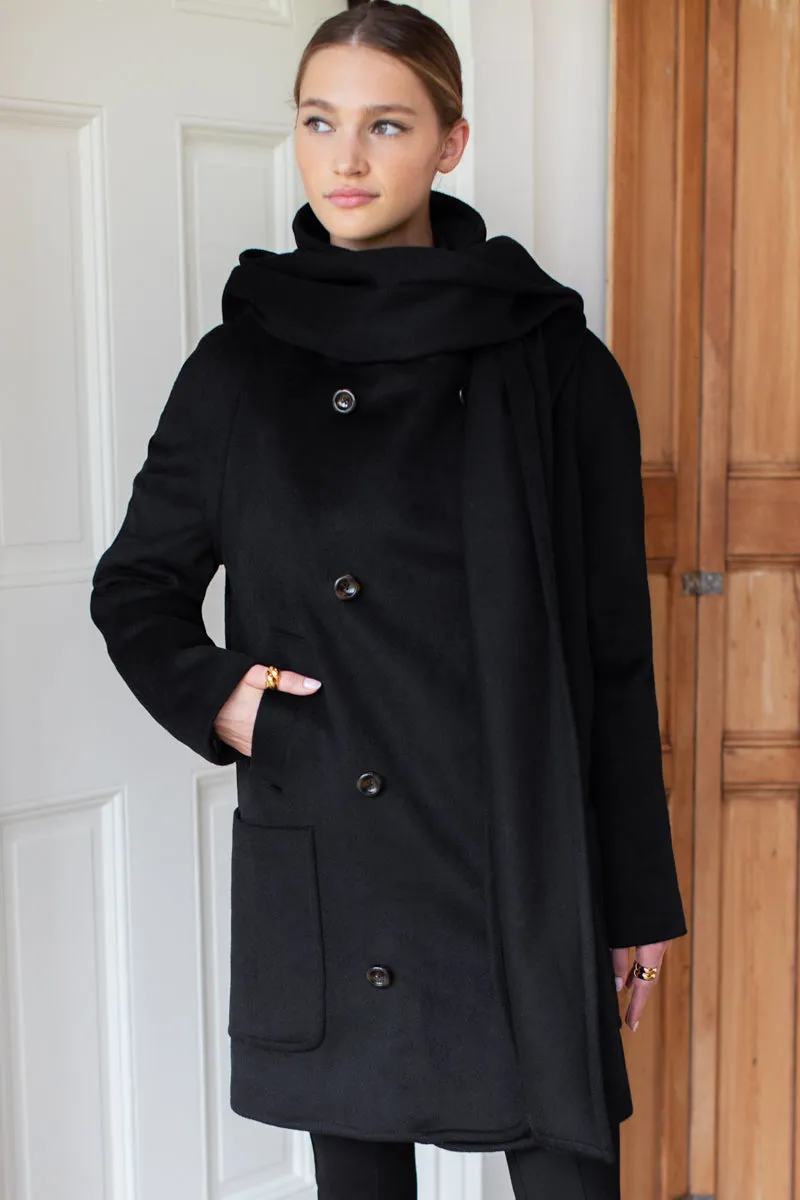 Scarf Coat - Black Wool sold by Emerson Fry product image thumbnail 3