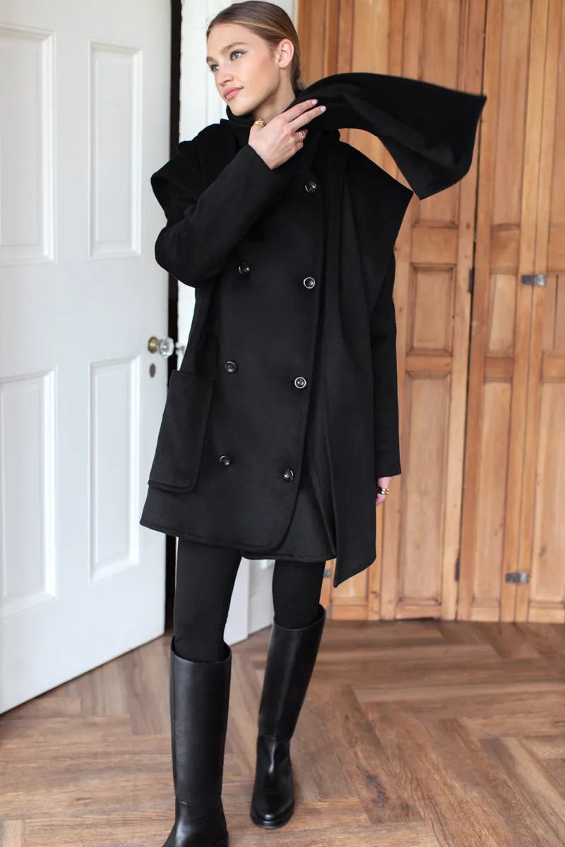 Scarf Coat - Black Wool sold by Emerson Fry product image thumbnail 5