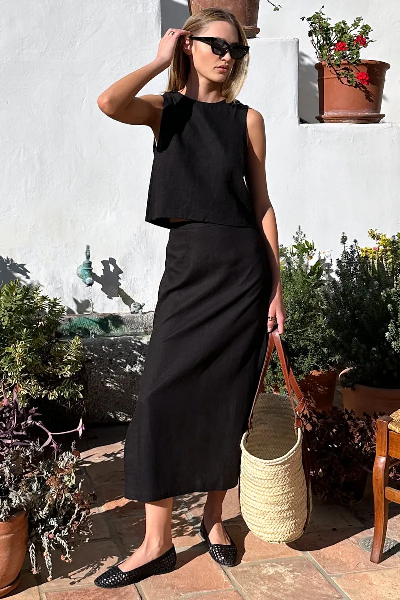 Studio Skirt - Jet Black Linen sold by Emerson Fry product image thumbnail 5