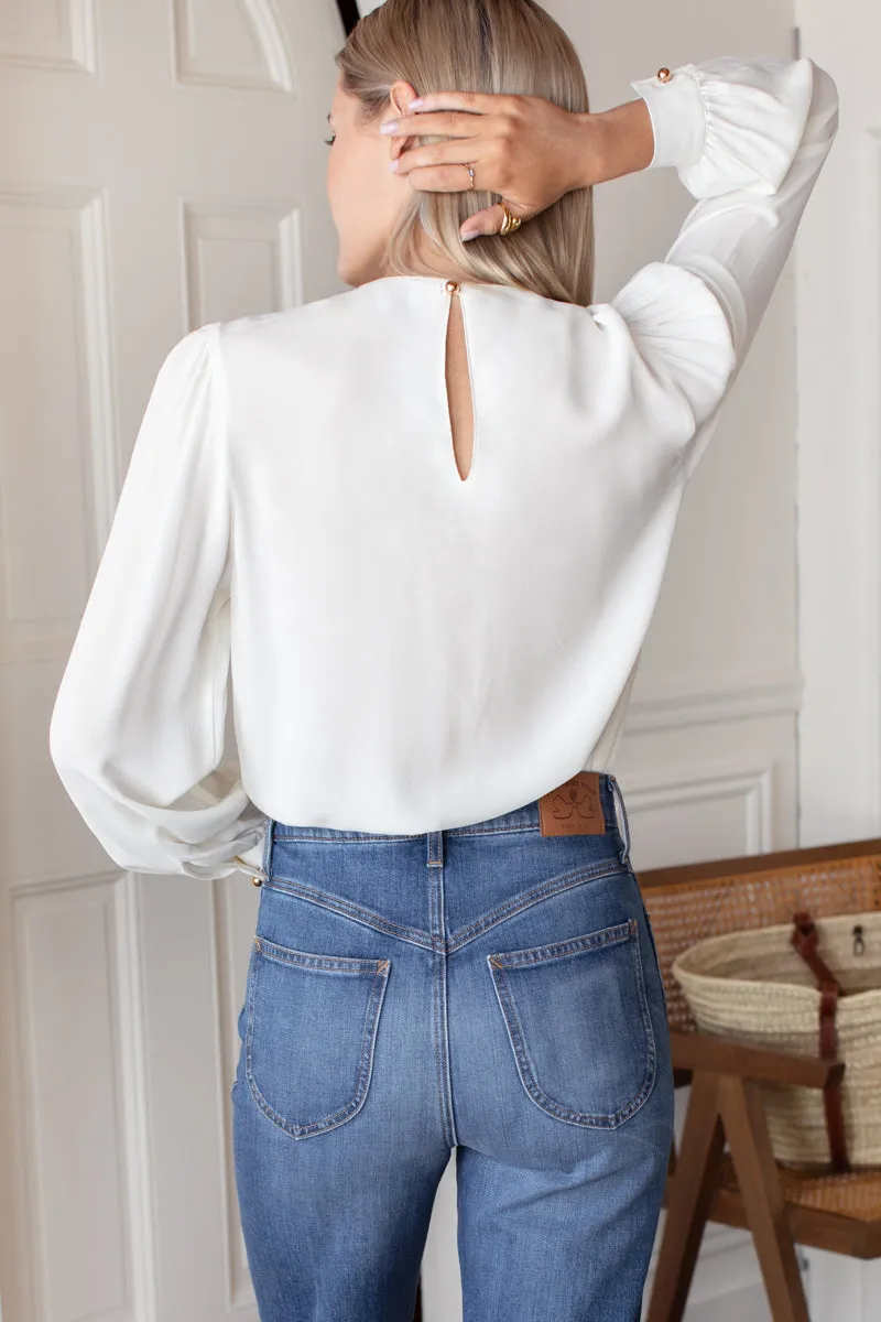 Gathered Neckline Top - Star White sold by Emerson Fry product image thumbnail 5