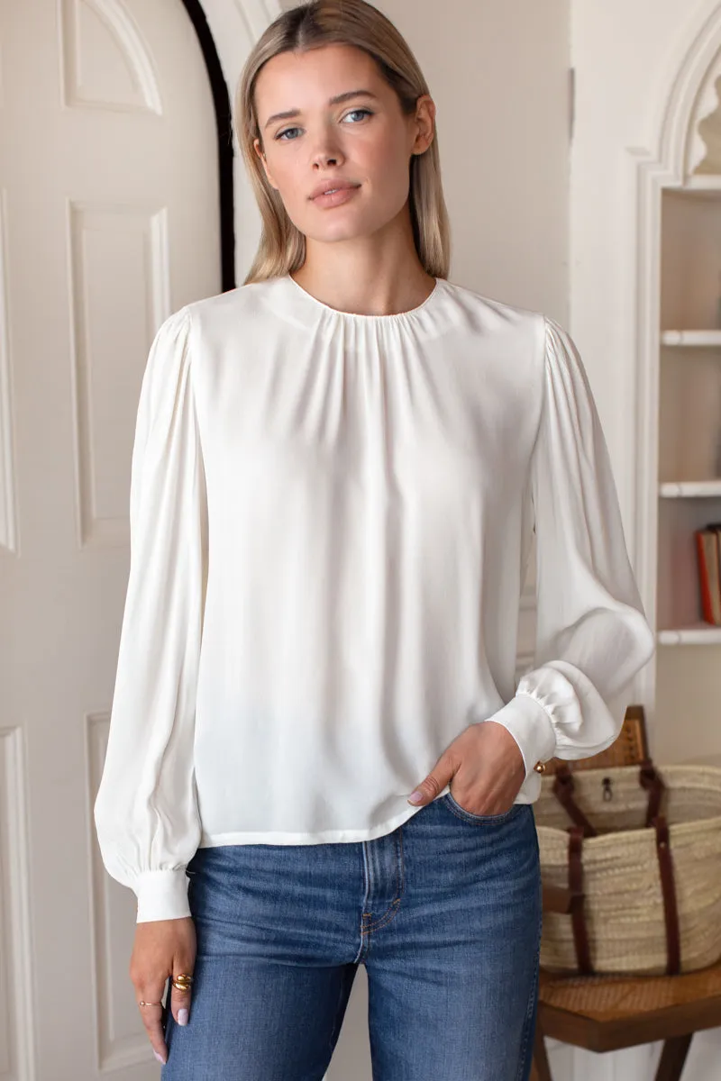 Gathered Neckline Top - Star White sold by Emerson Fry product image thumbnail 3