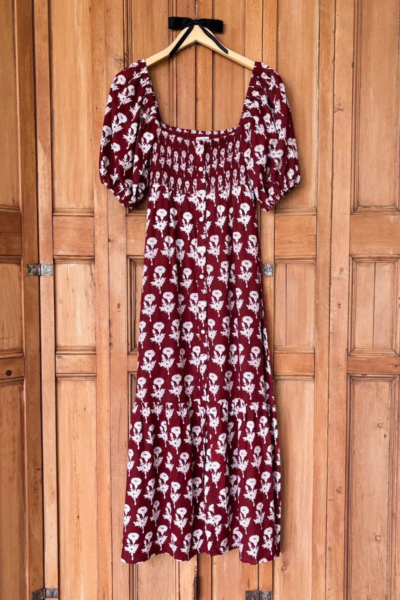 Santiago 4 Maxi Dress - Pressed Marigolds Rouge Linen sold by Emerson Fry product image thumbnail 4