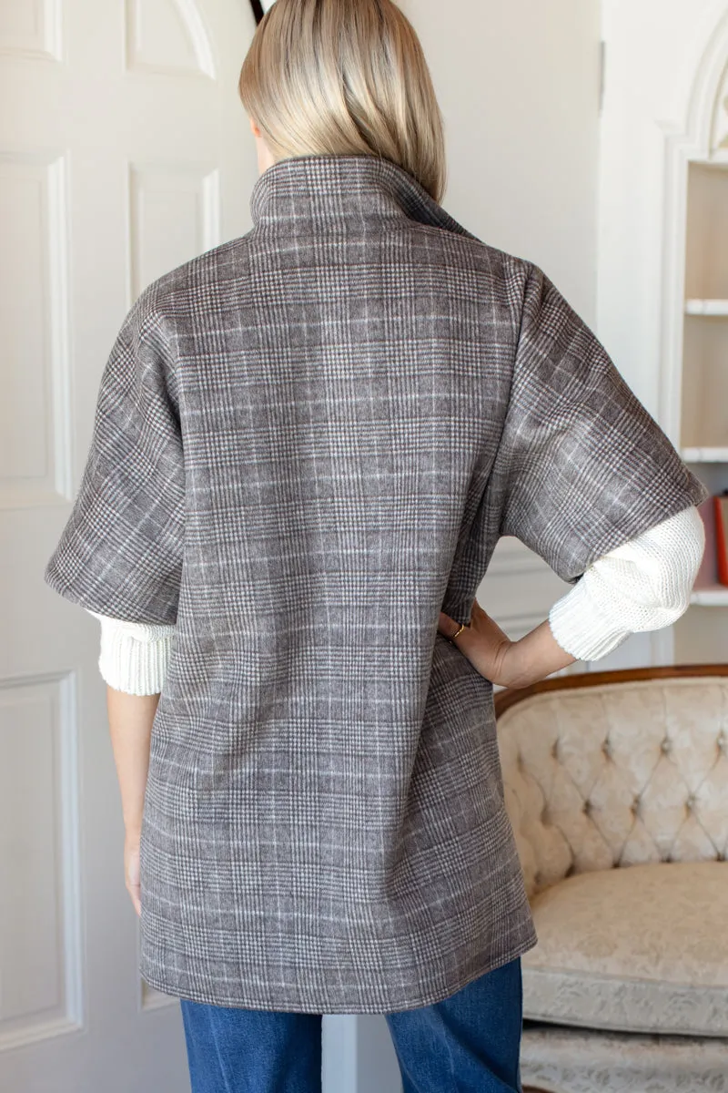 Layering Jacket - Stewart Plaid Chestnut sold by Emerson Fry product image thumbnail 3