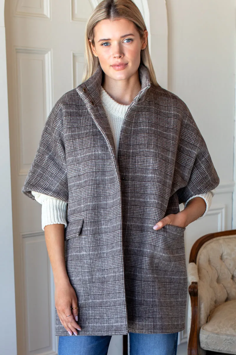 Layering Jacket - Stewart Plaid Chestnut sold by Emerson Fry product image thumbnail 2