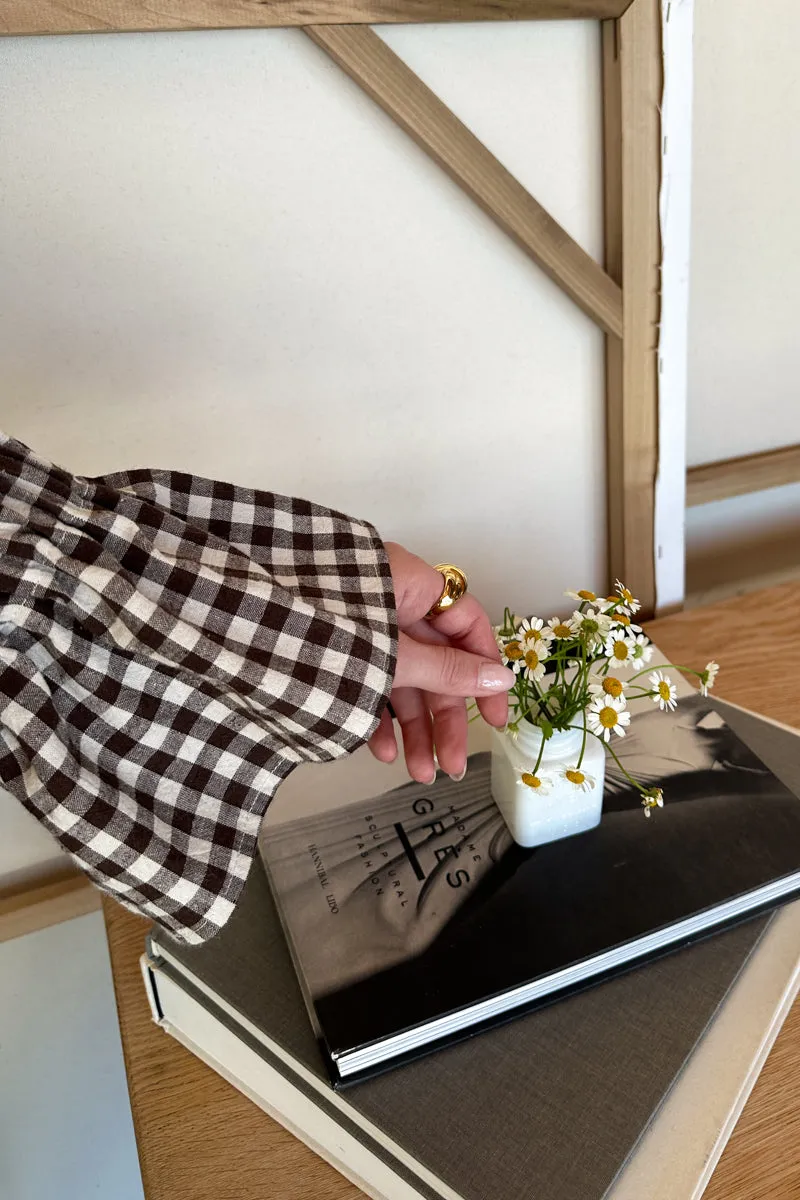 Belle Blouse - Cocoa Gingham sold by Emerson Fry product image thumbnail 4