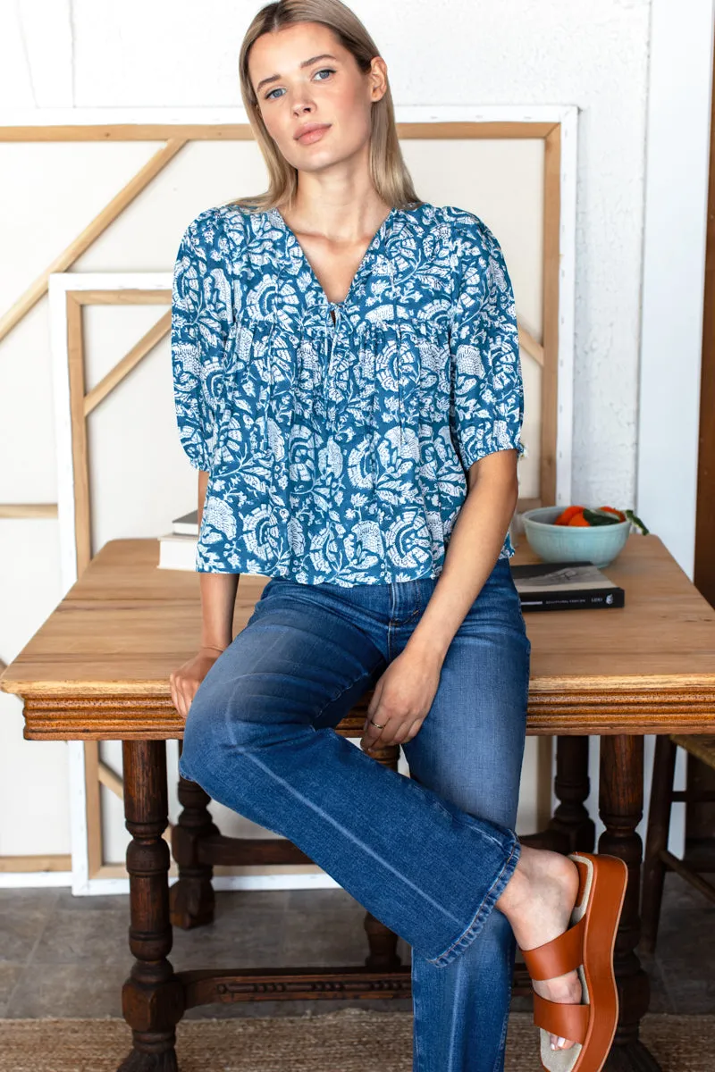 Puff Isla Top - Cassis Blue sold by Emerson Fry product image thumbnail 5