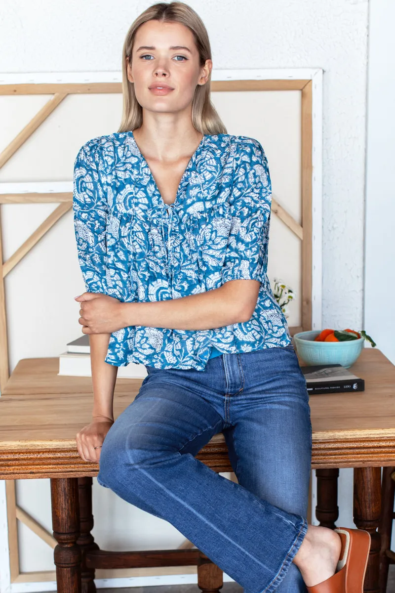 Puff Isla Top - Cassis Blue sold by Emerson Fry product image thumbnail 2