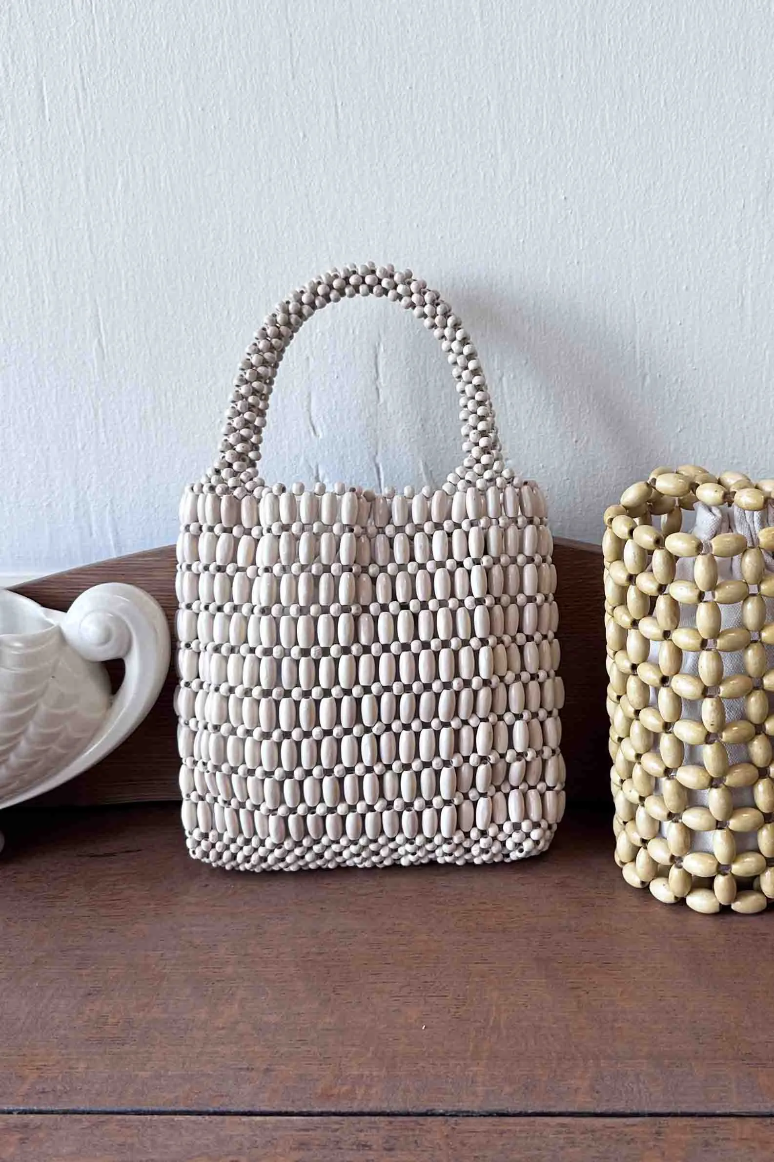 Wood Bead Bag - Cloud sold by Emerson Fry