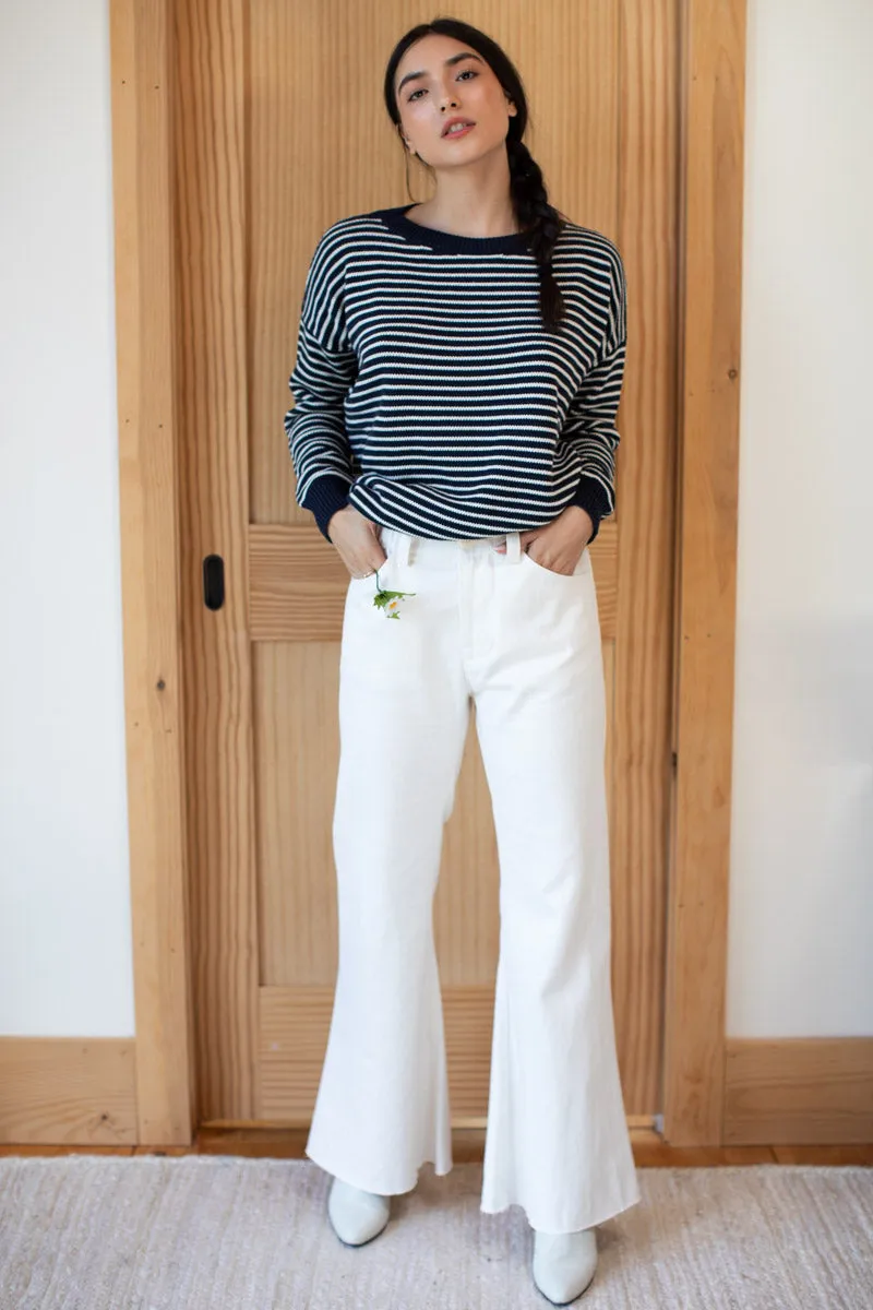 Carolyn Sweater - Ivory Stripe Navy Organic sold by Emerson Fry product image thumbnail 2