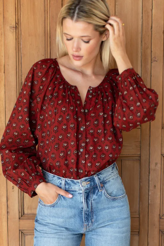 Frances Blouse - Lantern Flower Rouge sold by Emerson Fry