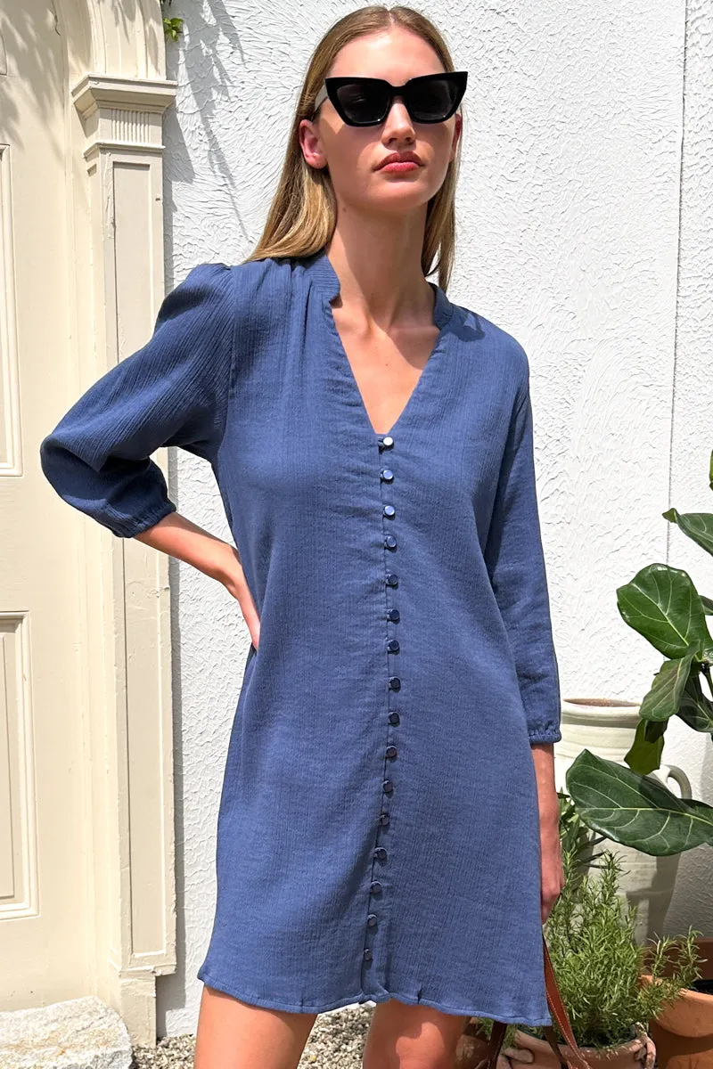 Blouson Dress - Blue Indigo Crinkle Organic sold by Emerson Fry product image thumbnail 5