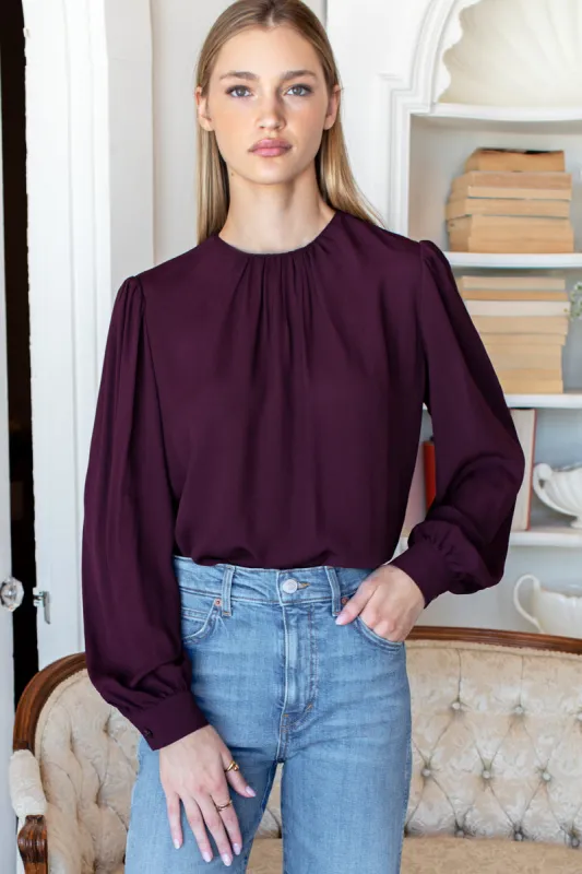Gathered Neckline Top - Winetasting sold by Emerson Fry