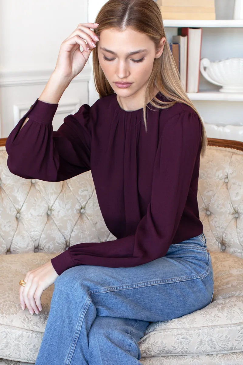 Gathered Neckline Top - Winetasting sold by Emerson Fry product image thumbnail 2