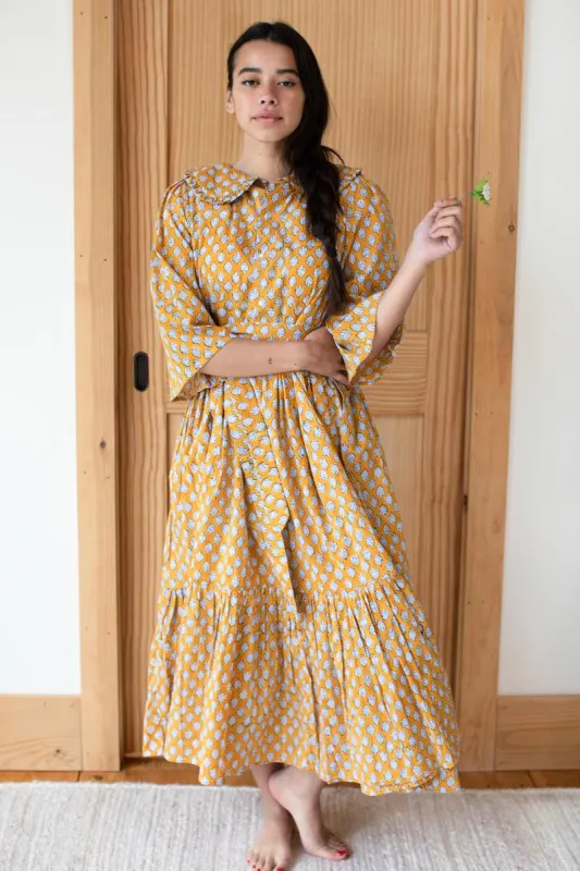 Anastasia Long Dress - Sisters Yellow Organic made by Emerson Fry