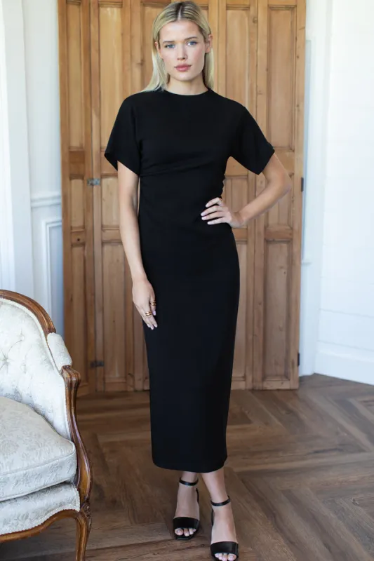 Dolman Ruched Dress - Black Swan sold by Emerson Fry