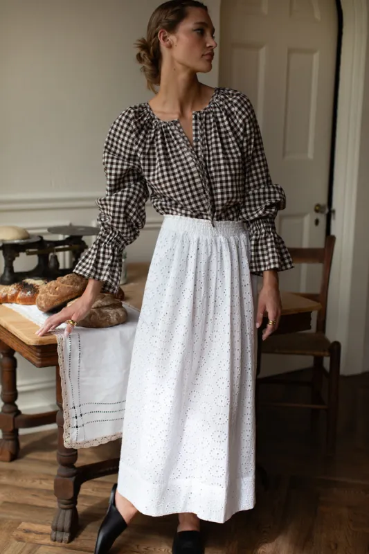 Wide Hem Skirt - Salt Eyelet made by Emerson Fry