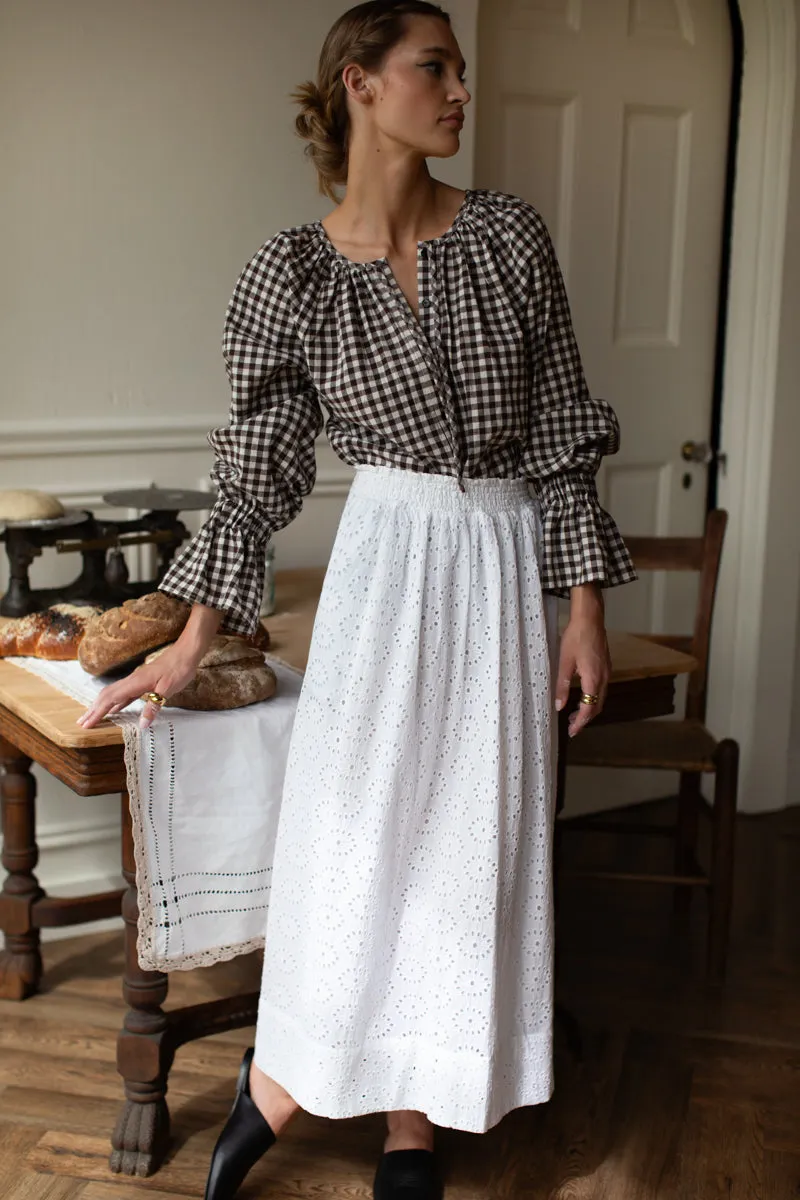 Wide Hem Skirt - Salt Eyelet sold by Emerson Fry