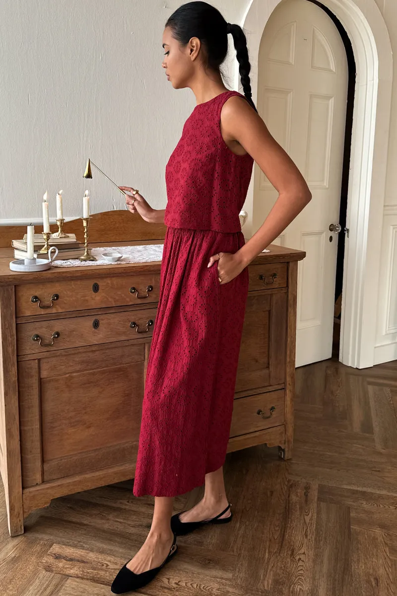 Wide Hem Skirt - Rouge Eyelet sold by Emerson Fry product image thumbnail 3