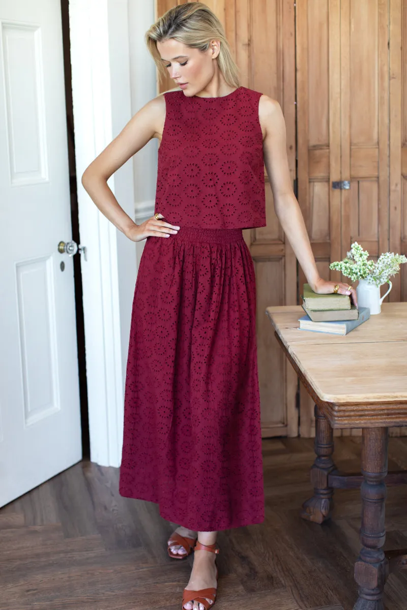 Wide Hem Skirt - Rouge Eyelet sold by Emerson Fry product image thumbnail 5