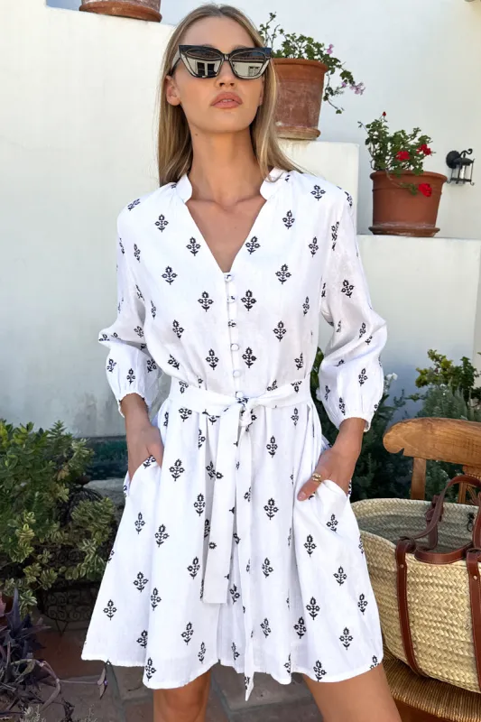 Blouson Dress - Daughters 2 Blackberry Wine Linen sold by Emerson Fry