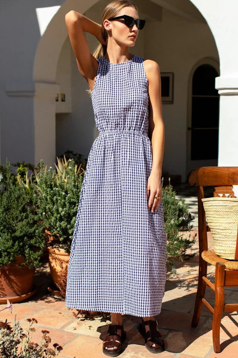 Studio Sundress - Navy + White Seersucker Check sold by Emerson Fry product image thumbnail 4
