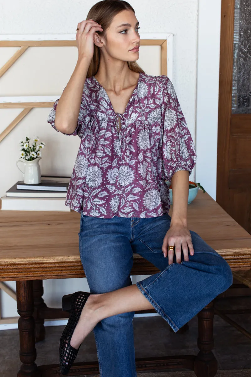 Puff Isla Top - Arles Purple sold by Emerson Fry product image thumbnail 5