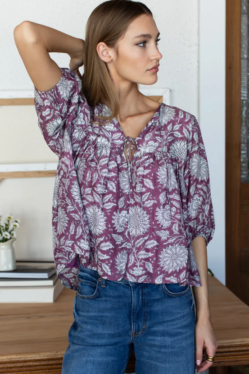 Puff Isla Top - Arles Purple sold by Emerson Fry product image thumbnail 3