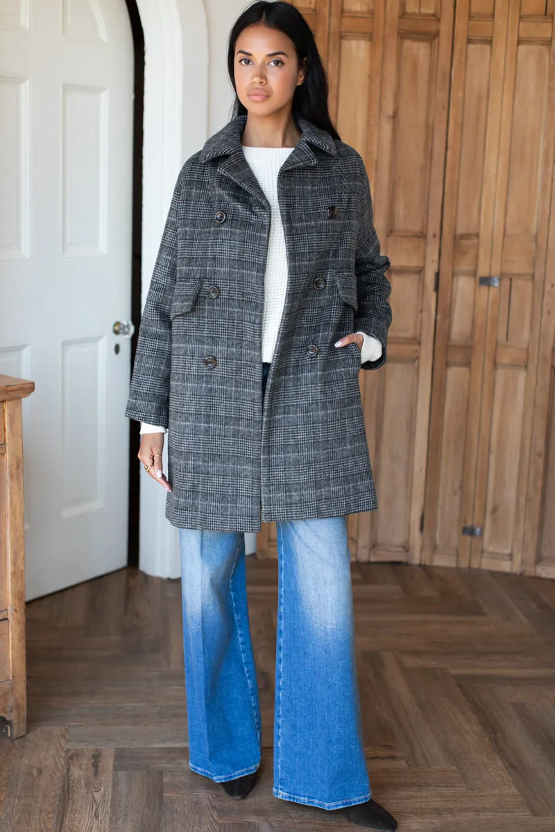 Thomas Coat - Stewart Plaid Charcoal Wool sold by Emerson Fry product image thumbnail 3