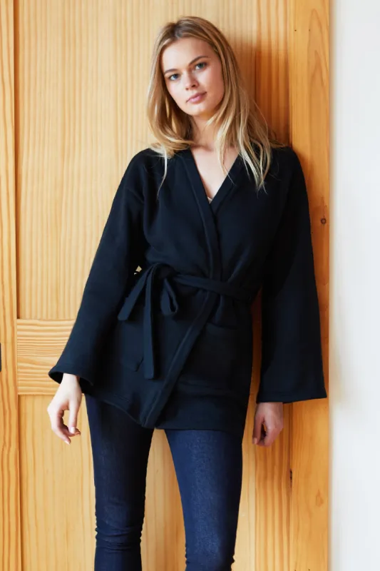 Emerson Wrap Cardigan - Black sold by Emerson Fry
