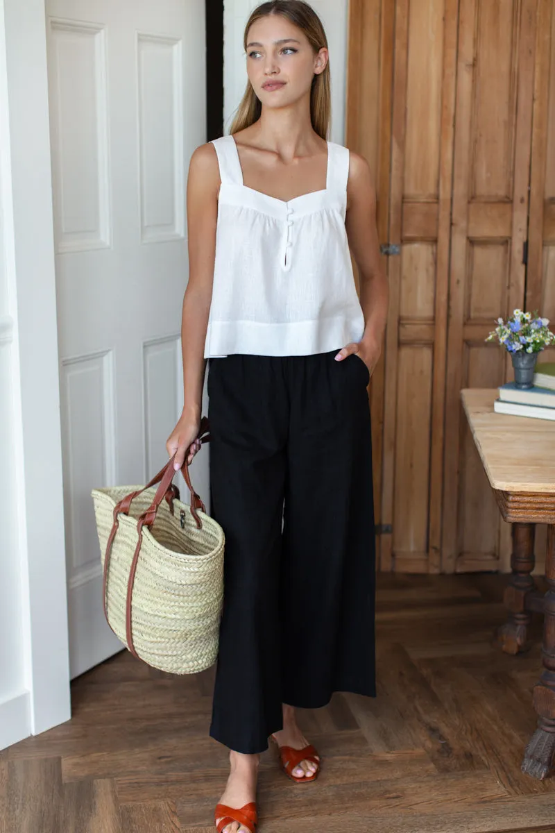 Pull On Pocket Pant - Jet Black Linen sold by Emerson Fry