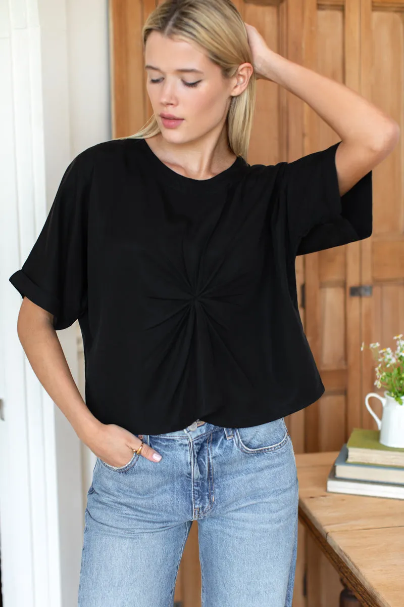 Knot Front Tee - Black Tencel sold by Emerson Fry product image thumbnail 2