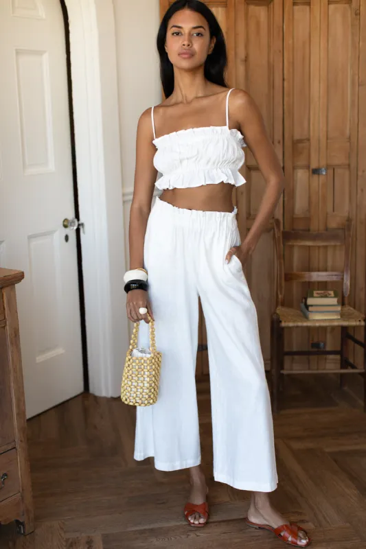 Pull On Pocket Pant - Ivory Linen sold by Emerson Fry