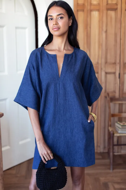 Structured Dress - Hemp Indigo sold by Emerson Fry