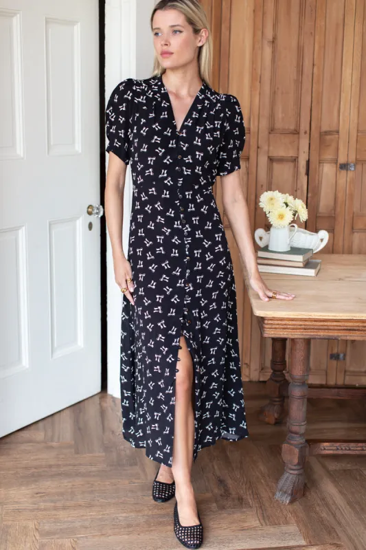 Lucyia Antique Dress - Vintage Bows Tuxedo made by Emerson Fry