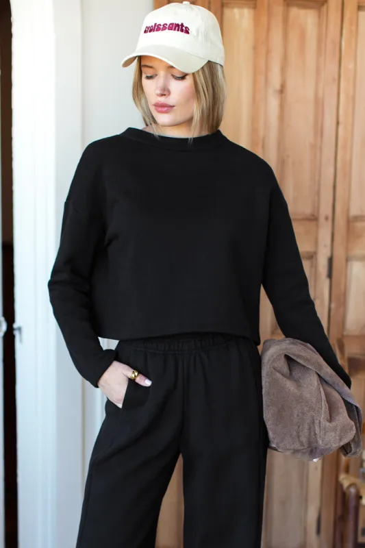 Boxy Sweatshirt - Black Organic made by Emerson Fry