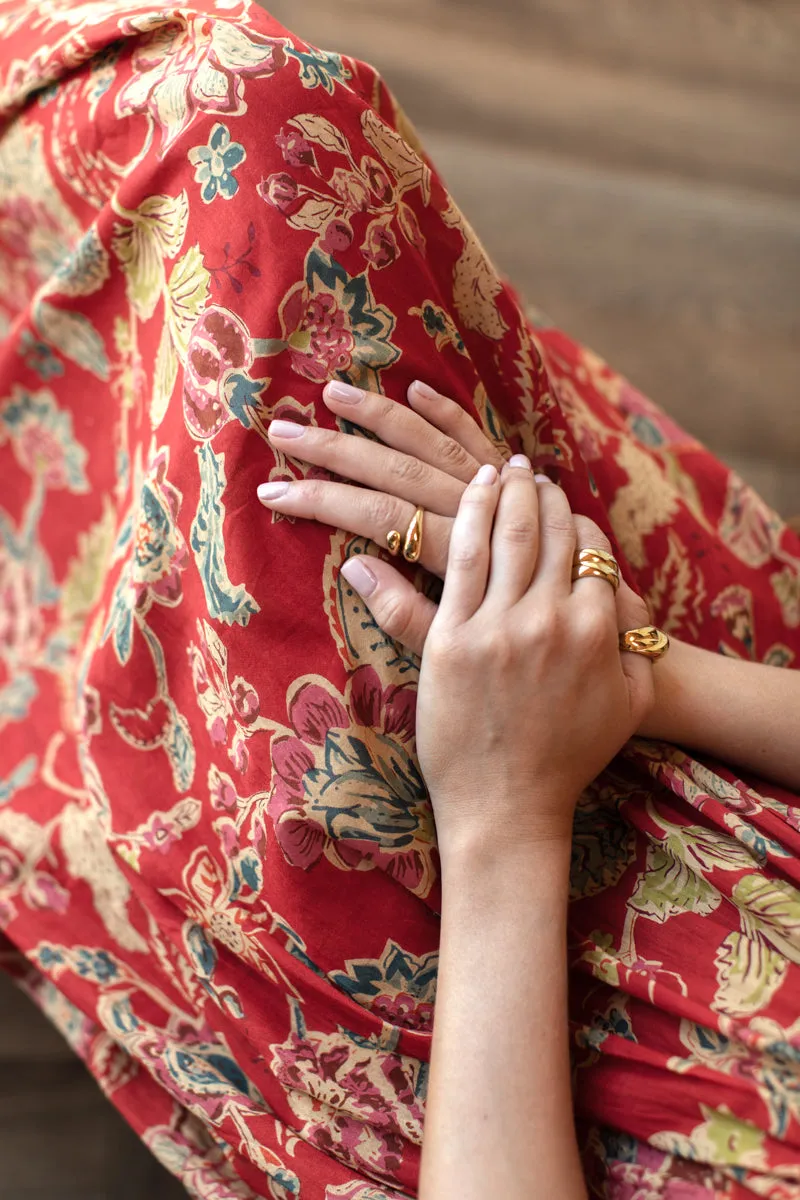 Smocked Maxi Skirt - Pompeian Blooms Organic sold by Emerson Fry product image thumbnail 4