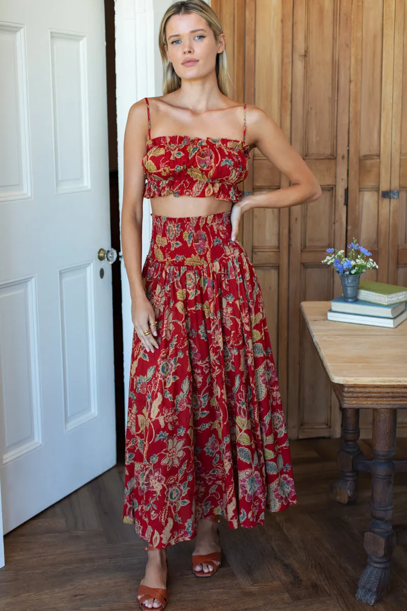 Smocked Maxi Skirt - Pompeian Blooms Organic sold by Emerson Fry product image thumbnail 3