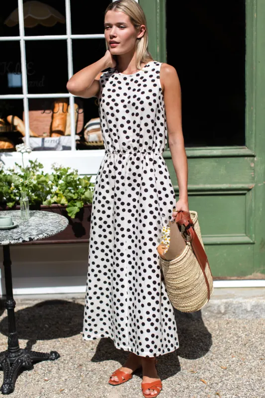 Atelier Sundress - Large Dots Ivory + Black made by Emerson Fry