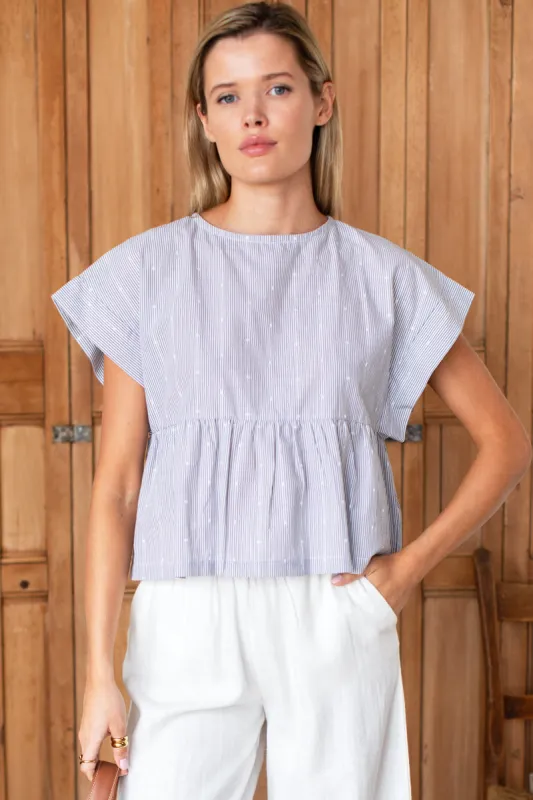 Dolman Peplum Top - James Stripe made by Emerson Fry